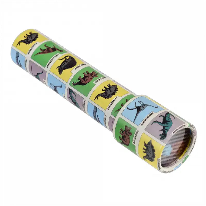 Das Kaleidoskop Prehistoric Land von Rex London besteht aus lebendigen Blöcken mit Dinosaurier-Illustrationen und Namen - perfekt für Kinder.
